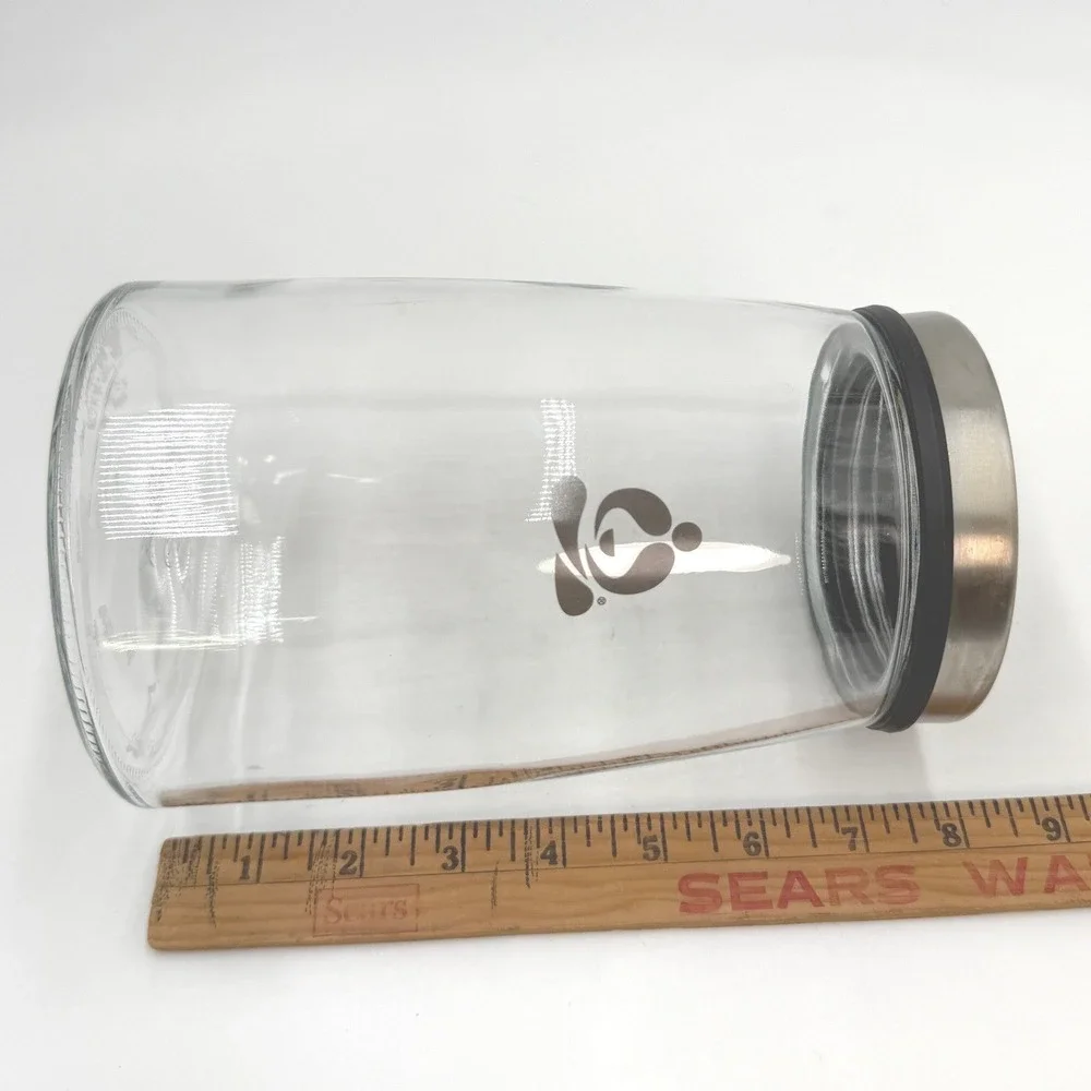 Teavana Glass Tea Canister 1800ml Clear Silver Very Clean No Flaws